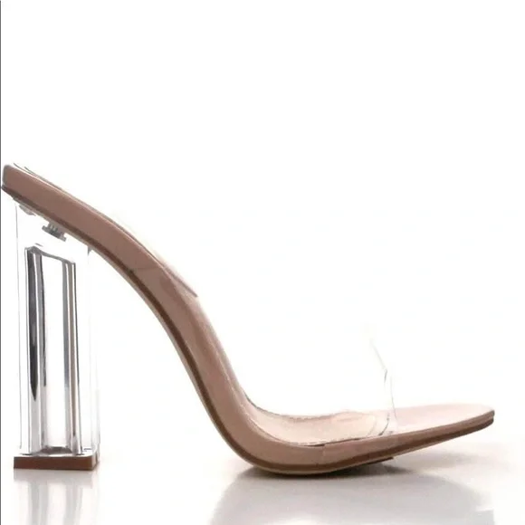 Cape Robbin Clear Chunky Block High Heels - Picture 2 of 6